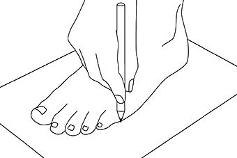 Symbolbild Zeichnen Sie die Umrisse Ihrer Füße